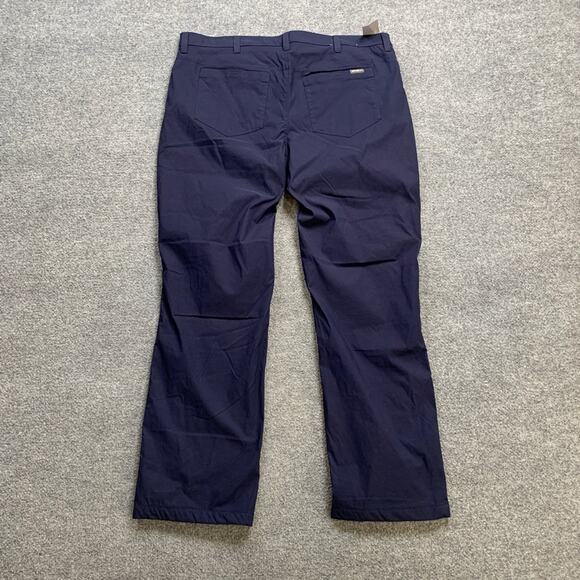 Eddie Bauer Pants Mens 40 Dark Blue Nylon Blend Fleece Lined Tech Cold Weather - Picture 11 of 13